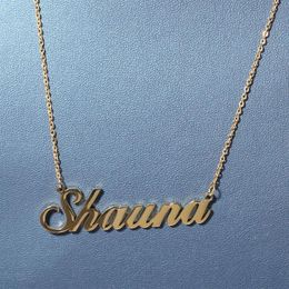 A-Z Custom Name Letters Gold Necklaces Womens Stainless Steel Choker Mens Fashion Hip Hop Jewellery DIY Letter Pendant Necklace292C