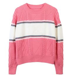 1002 2023 Runway Autumn Brand SAme Style Sweater Long Sleeve Pullover Crew Neck White Pink Black Fashion Clothes High Quality Womens mingmo