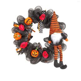 Decorative Flowers Wreaths Halloween Decoration Wreath Faceless Old Man Long Legged Doll Garland Autumn Christmas Door Drop Delivery H Dh0Tz