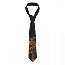 Bow Ties Blazing Tree Neckties Men Silk Polyester 8 Cm Narrow Animal Nature Neck Tie For Mens Daily Wear Cravat Office