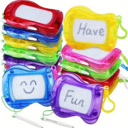 Clipboards 6/12pcs Colorful Mini Magnetic Drawing Boards-Backpack Keychain Clip For Kids Erasable Doodle Sketch Writing Pad For Boys Girls 231007