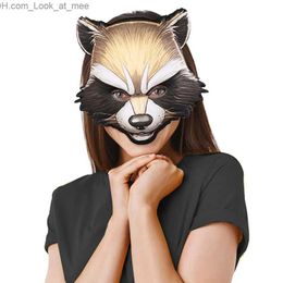 Party Masks Funny Raccoon Mask Animal Bear Cosplay Mask Half Face Mask Halloween Masquerade Festival Rave Mask Party Props Gifts Q231007