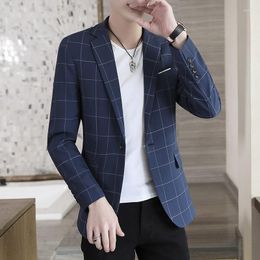 Men's Suits 2023 Small Suit Autumn Coat Plaid Korean Version Slim Handsome Casual Single Trend Spring And Everything