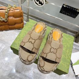 2023 Platform Designer Slide Slippers Sandals Flat Summer luxury Slides For Men Women Rubber Leather Loafers Ladies Fashion Heightening Sliders Scuffs Sandal 35-44