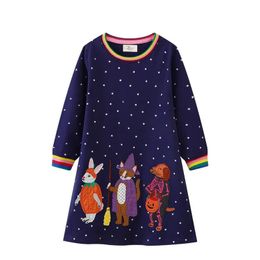 Girl's Dresses Jumping Meters 2-7T Halloween Princess Girls Dresses Long Sleeve Selling Stars Toddler Kids Clothing Frocks Party Holiday 231007