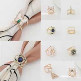 Brooches Rhinestone Scarf Crystal Silk Scarves Buckle Brooch Shawl Ring Clip Scarfs Fastener Cute Knotted Button Pin Accessories