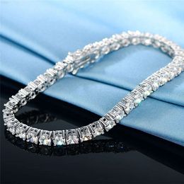 Fashion Tennis Chain Cz Jewellery Bling Iced Out Gold Plated New Clear Crystal Brass Prong Setting Zircon Tennis Bracelet