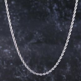 Chains White Gold ed Rope Chain Necklace Singaporean Venetian For Men And Women 3mm Hip Hop Jewelry CultureChains226B