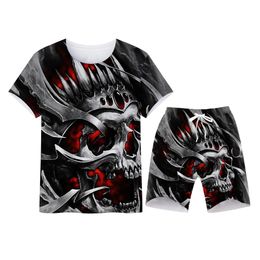 New Fashion Women/Mens Horror Skull Funny 3d Print T-Shirt / Jogger Shorts Casusal Tracksuit Sets S-7XL