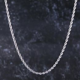 Chains White Gold ed Rope Chain Necklace Singaporean Venetian For Men And Women 3mm Hip Hop Jewelry CultureChains234S