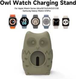 Eagle Charger Stand Compatible with Apple Watch Series Ultra SE2 / SE / 8 7 6 5 (49mm,45mm,44mm,42mm,41mm,40mm,38mm) Owl Silicone Drop-Proof Watch Charger Dock