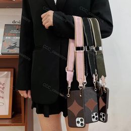 Flower Crossbody Phone Cases Designer for IPhone 14 14 Pro Max 13Pro Max 12promax Handbag Cases Coin Wallet Bags Case Adjustable Green Chain Pink Accessories