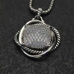 Women Necklace Luxury Pav Necklaces Cubic Jewlery Designer Full for Pendant Zirconia Iced Out Entwined Loops Design Personalised Jewellery Accessories 7P2R