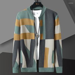 Men's Sweaters Top Brand Fashion Fall Winter Cashmere Cardigan Men Classic Soft Warm Stripe Knit Sweater High End Handsome Cardigans Coat