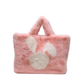 Cute Large Capacity Rabbit Plush Women's Bag 2023 Autumn/Winter Network Red Cartoon Tote Shoulder 231007