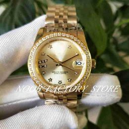 Factory s Women Automatic Movement 31MM LADIES SS 18K GOLD DIAMOND Bezel Dial With Original Box Diving Dress Gift Watch249R