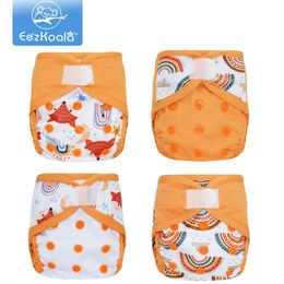 Cloth Diapers EezKoala 4pcs/lot ECO-friendly born Cloth Diaper Cover Baby Waterproof Ecological Cover Nappies Reusable Washable Adjustable 231006