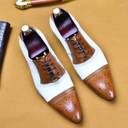 Dress Shoes Brogue Genuine Leather Gentleman Men Formal Suit Wedding England Trendy Career Office Work Size 37-46