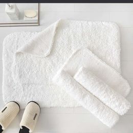 Bath Mats Cotton Mat El Home Long Plush Feet Towel Rugs Thick Anti Slip Bathroom Carpet White Doormat Water Absorbent Floor