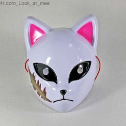 Party Masks Japanese Anime Cosplay Masks Demon Slayer Kamado Tanjirou Sabito Makomo Halloween Mask Cosplay Party Costume Props Fox Masks Q231007