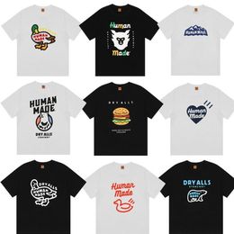 Human Made Japanese Men's and Women's T Shirts Designer Cute Short Sleeve Cartoon Duck Pattern Loose Cotton Couple T-shi1957