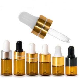 1ml 2ml 3ml Amber Glass Dropper Bottle Essential Oil Display Vials Small Serum Perfume Brown Sample Test Bottle F1225 Vjqie