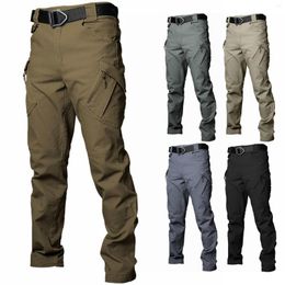 Men's Pants Elastic Multi Pocket Outdoor Straight Tube Workwear Kitchen Men With Foam Big N Tall For
