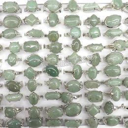 Whole 50PCS Natural Green Jade Rings Fashion Jewellery Men's Rings 301L