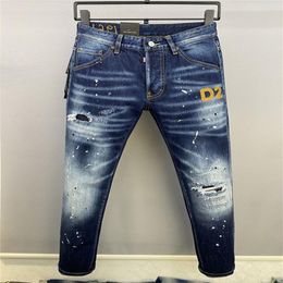 DSQ COOLGUY JEANS MENS Trousers Hip Hop Rock Moto Mens Casual Designer Pants Distressed Skinny Denim DSQ2 Biker BLUE Jeans 6924317a