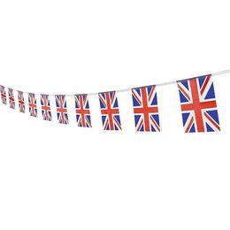 10m Union Jack Bunting Pendant Flags British Banner Fabric Flag Decoration for Birthday Wedding Party National Day Celebration BFU251F