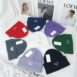P knitted hat brand designer Beanie Cap men's and women's fit Hat Unisex letter leisure Skull Hats outdoor fashion high quality 16 Colours