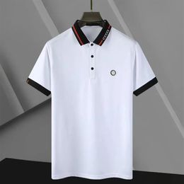 2023 Brand Designer stripe polo shirt t shirts snake polos bee floral embroidery mens High street fashion horse polo T-shirt2642