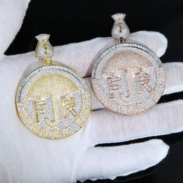 New Iced Out Money Dollar Umbrella Forever Rich Letter Necklace Two Tone Color Bling 5A Cubic Zircon CZ Pendant HipHop Jewelry273B