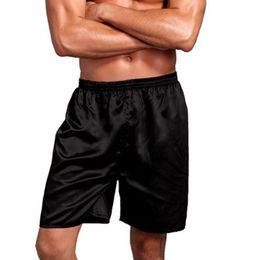 Underpants Men' S Loose Sleepwear Underwear Silk Satin Boxers Shorts Nightwear Comfy Soft Breathable Faux236S