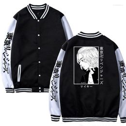 Men's Jackets Sweater Coats Patchwork Anime Tokyo Revengers Men Women's Baseball Varsity Jacket Harajuku Mikey Bomber