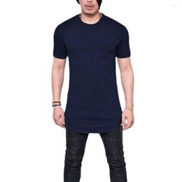 Men's T Shirts Trendy Men Summer Top Casual T-shirt Slim Fit Crew Neck Match Pants