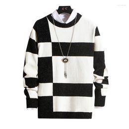 Men's Sweaters Autumn/Winter Knitwear Korean Fashion Sweater Pullover Slim Fit Round Neck Long Sleeve Streetwear Wool