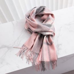 Scarves Winter Wool Scarf Women Luxury Warm Shawls Wraps Chequered Pashmina Fashion Foulard Femme With Tassel Plaid Neck