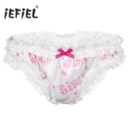 Men's G-Strings Mens Sissy Lingerie Gay Male Panties Super Frilly Ruffled Jockstraps High Cut Knickers Bloomers Briefs Sexy U282b