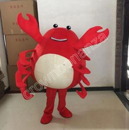 2024 Red Crab Mascot Costumes Halloween Cartoon Character Outfit Suit Xmas Outdoor Party Outfit Unisex Promotional Advertising Clothings