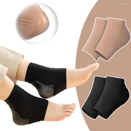 Women Socks Pair Gel Heel Foot Ankle Skin Protector Sleeve Sprained Ligament Support