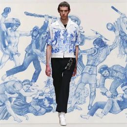 Gods print men shorts shirts classic designer new hip-hop shirt blouses HD Inkjet summer street lapel short sleeve top No ball not227w