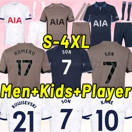 23 24 KANE SON RICHARLISON Soccer Jerseys PEDRO PORRO KULUSEVSKI HOJBJERG 2023 2024 PERISIC DANJUMA ROMERO TOtTENham Football shirt BENTANCUR Men kids set 3XL 4XL