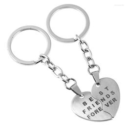 Keychains Fashion Friendship Keyring Keychain Heart Stainless Steel Bag Holder Friend Forever Charm Car Key Chain Casual Jewellery Gift