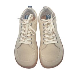 Dress Shoes Tipsietoes 2023 Natural 100 Cotton Canvas Barefoot Women Lace Sneaker with Flat Soft Zero Drop Sole Wider Toe Box Light Weight 231006