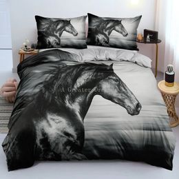 Bedding sets Horses Anime HD print Bedding Set Anime Demon Slayer Printed Duvet Covers Pillowcases Comforter Bedding Set Bedclothes Bed Linen 231007