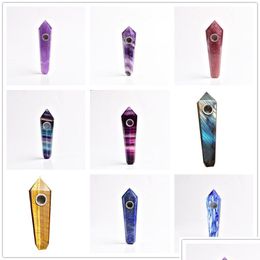 Smoking Pipes 90G Natural Quartz Clear Crystal Pipe Tobacco Point Wand Cigarette Beautif Drop Delivery Home Garden Household Sundrie Dhdph