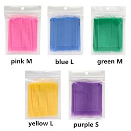 Cotton Swabs 5colors 500pcs Disposable MicroBrush Eyelashes Extension Individual Lash Removing Swab Micro Brush for Eyelash Extension Tools 231007