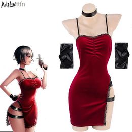 Theme Costume AniLV Movie Heroine Secret Service Spy Dress Uniform Halloween Women Red Lace Outfits Cosplay ComeL231007