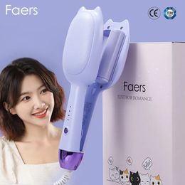 Curling Irons Faers Hair Curler Negative Ions Ceramic Splint Waver Iron Deep Egg Rolls Portable Wave Fast Styling Tools 231007